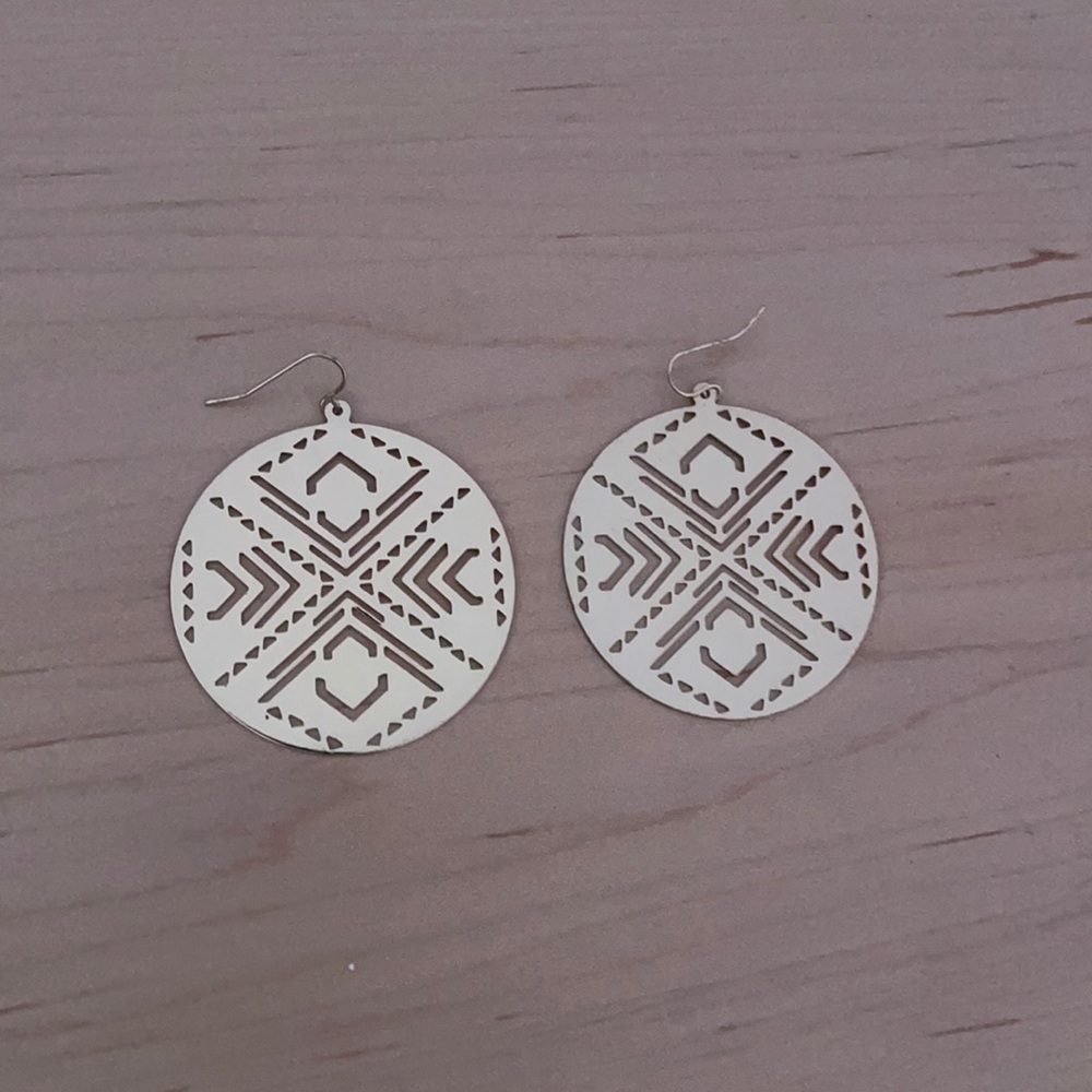 Gold Tribal Earrings. Great Condition.